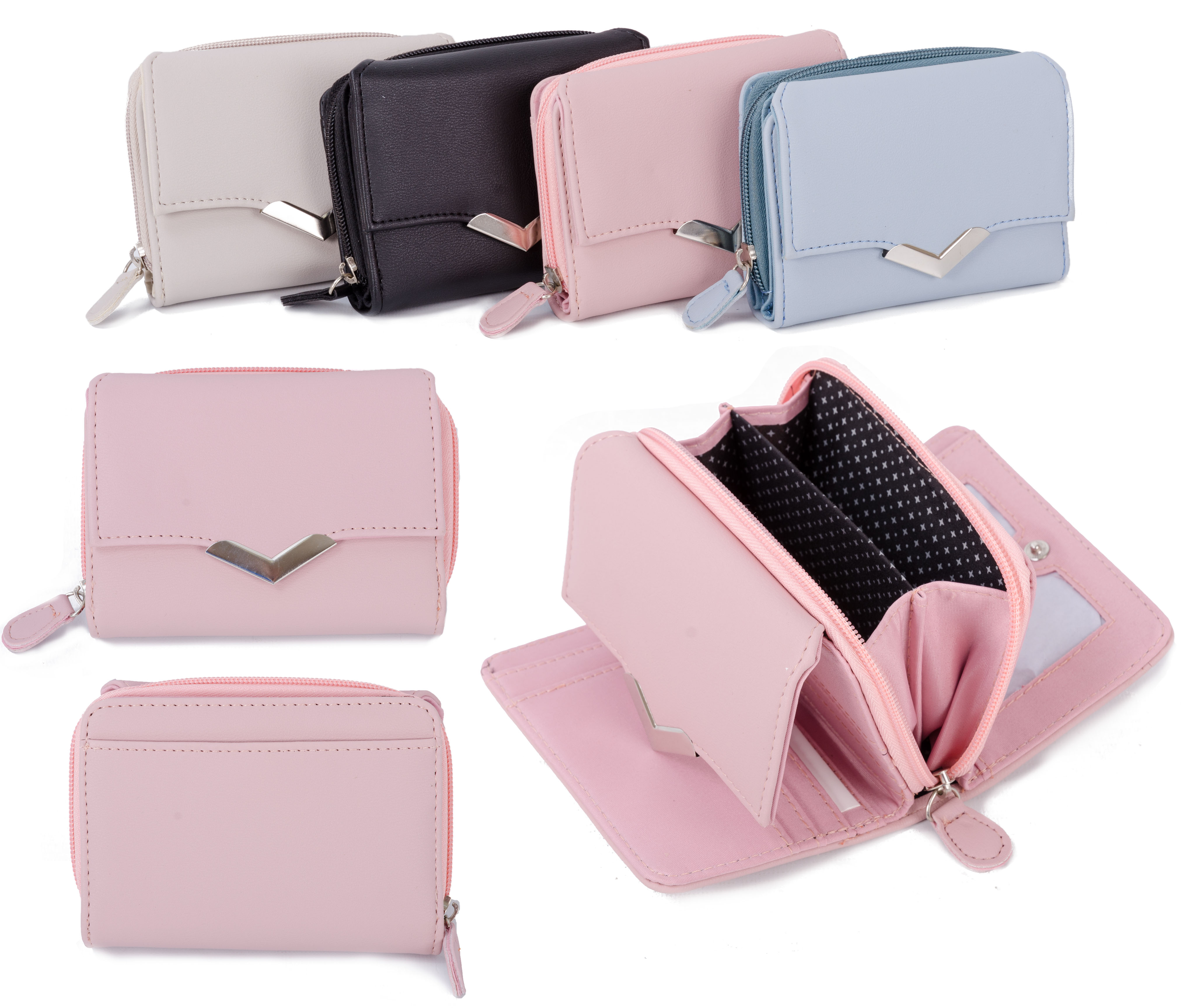 (image for) JBPS174 PINK PU PURSE W/ 2 SECTIONS AND COIN DIVIDER